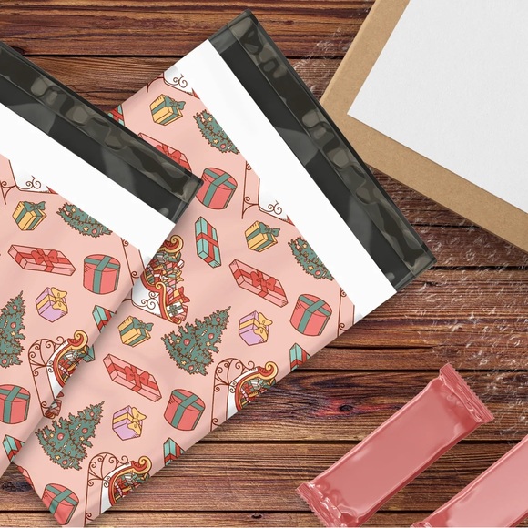 Christmas Santa's Sleigh Poly Mailers 10x13 Pack of 25 - Picture 9 of 9